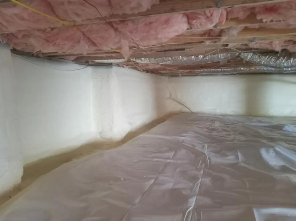 Crawl space encapsulation with closed-cell spray foam for Roof Maintenance in Timonium